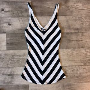 Bebe striped tank top with built in bralette